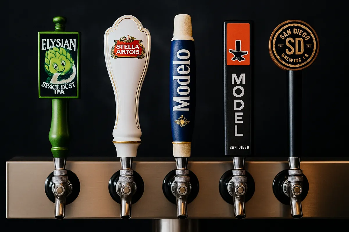 Craft beer taps at Chicago Fire Grill